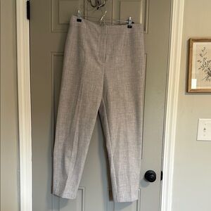 Ann Taylor Gray Tailored Trousers with High Waist and Straight Leg